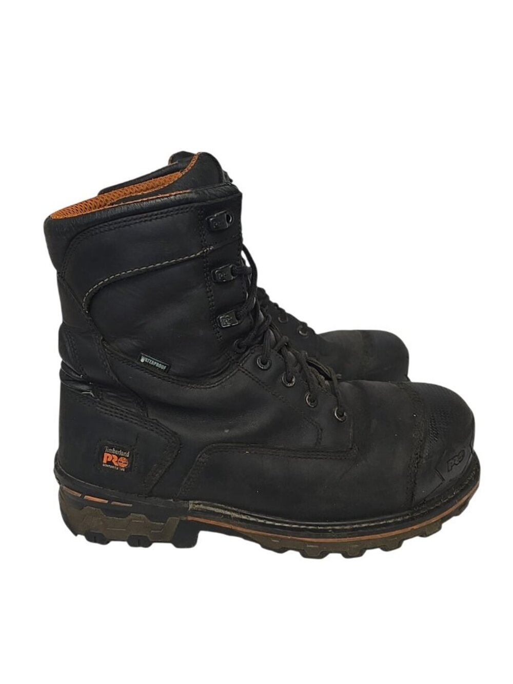 Timberland PRO Men's 8" Boondock Waterproof Work Boots Black 89645 Size 13W - Picture 2 of 7